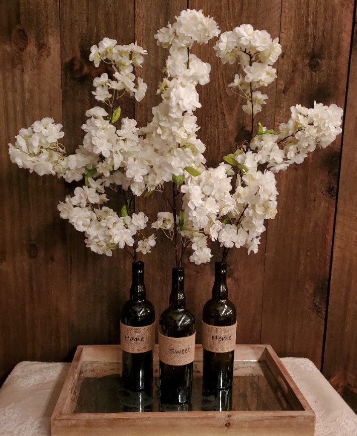 DIY 3 wine bottles for Home Sweet Home theme