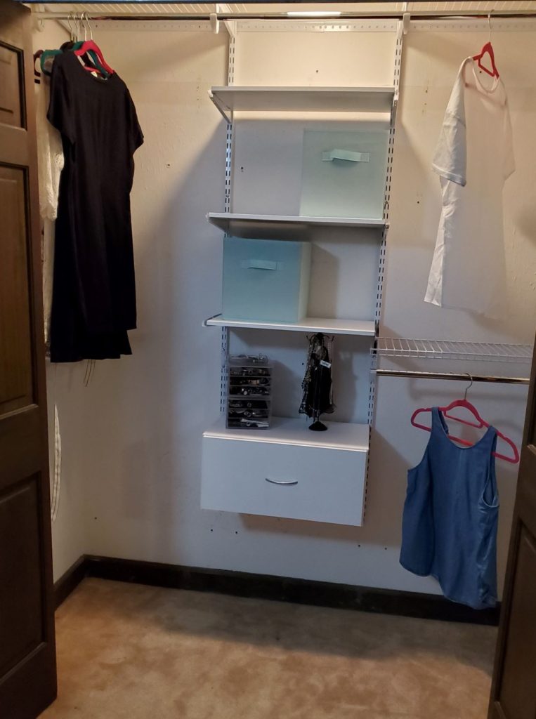 Closet organization.  New closet system