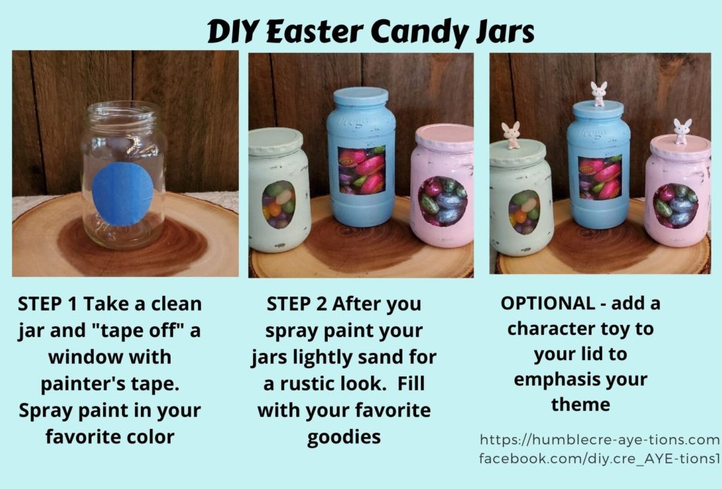 DIY easter candy jars