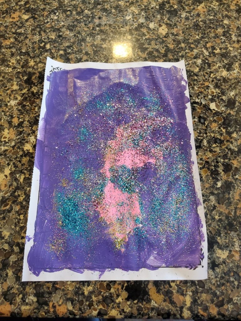 painting with glitter