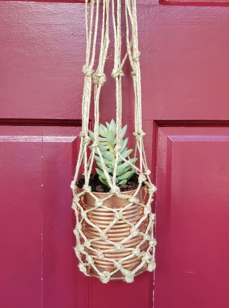 DIY jute cord planter hanger