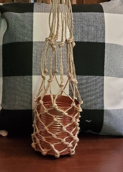 jute cord planter holder