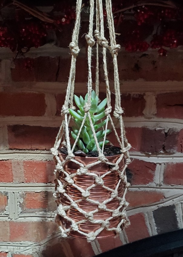 DIY Jute cord planter