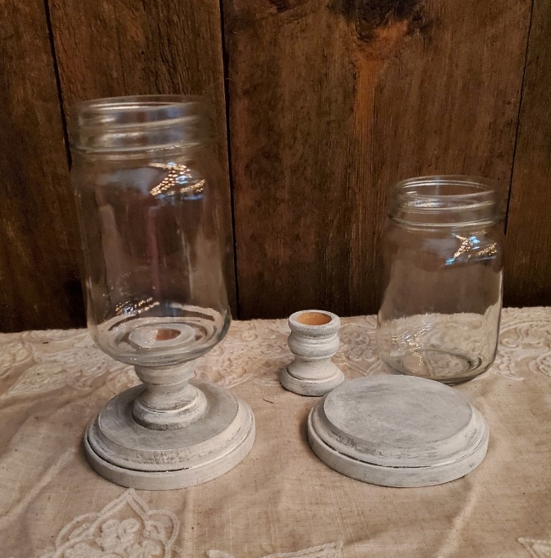 glue jar to candle holder