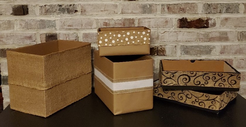 DIY storage boxes from cardboard boxes