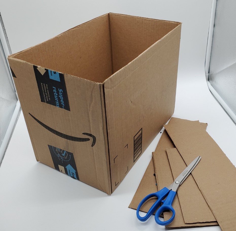 cut flaps of cardboard box